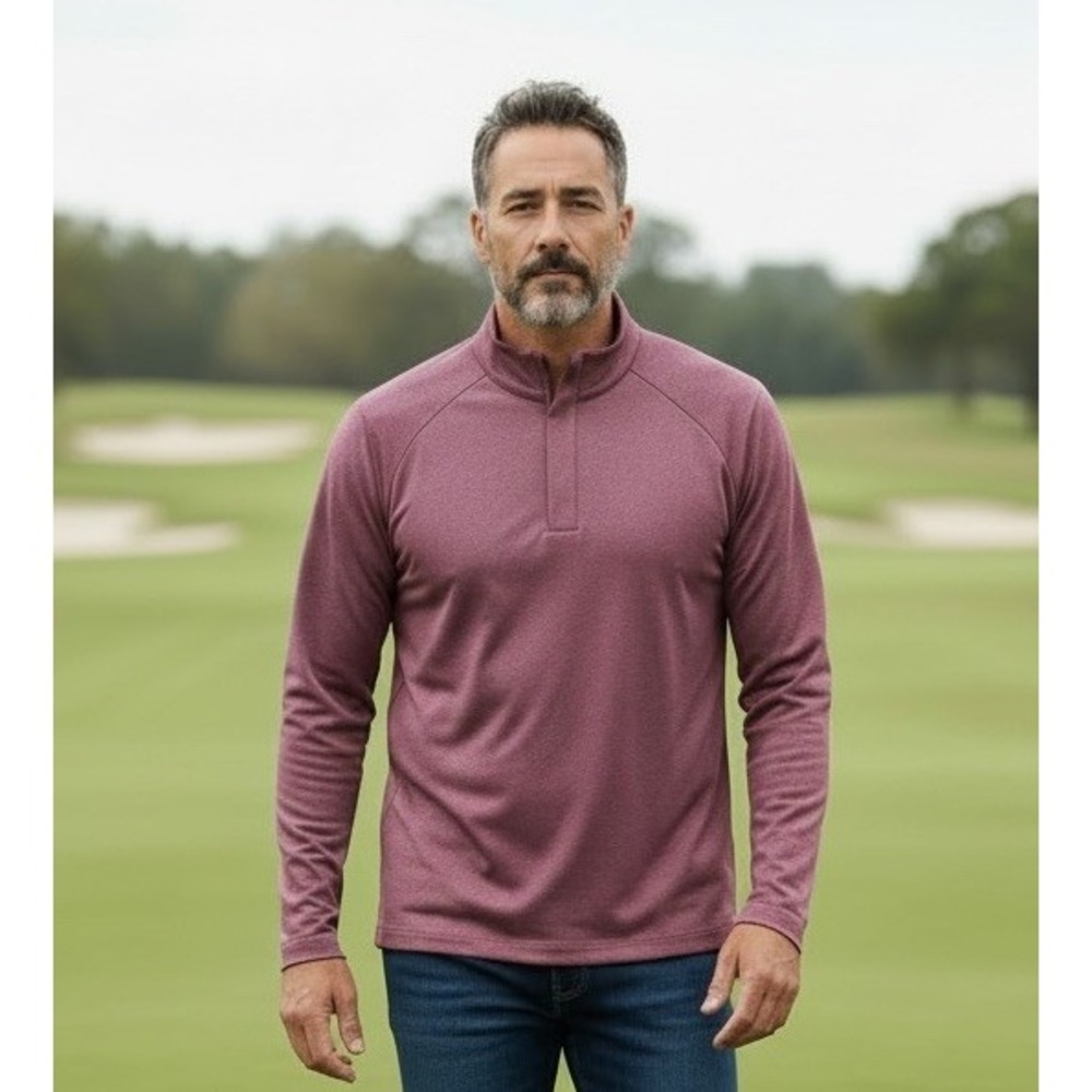 Holderness & Bourne Men's The Payne Golf Pullover Snap Button Plum Large